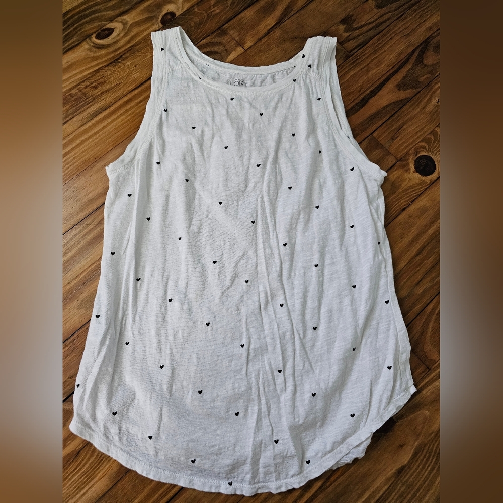LOFT Heart Patterned Tank Top